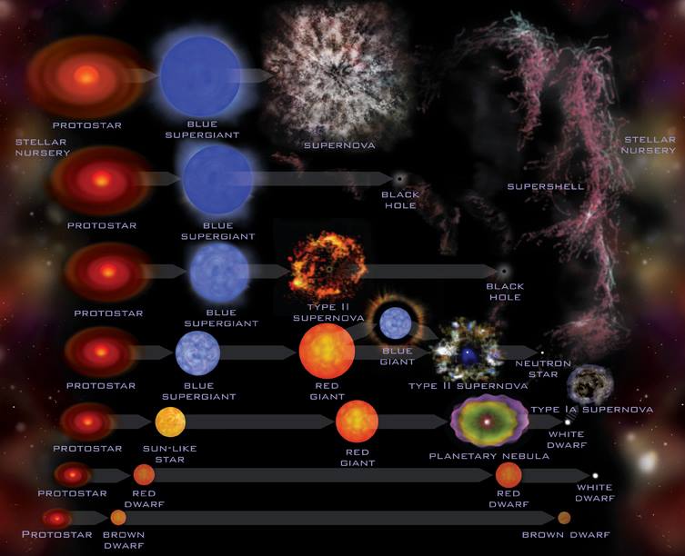 How are stars born? How do they die?