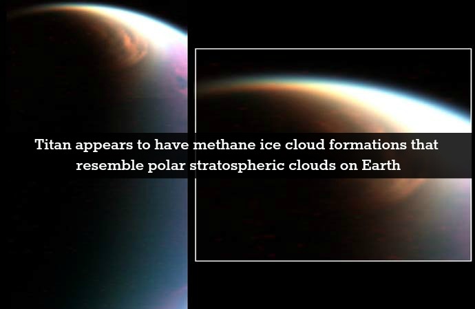 Cassini Spots Cloud Made Partially of Ice Above Cruising Altitude on Titan