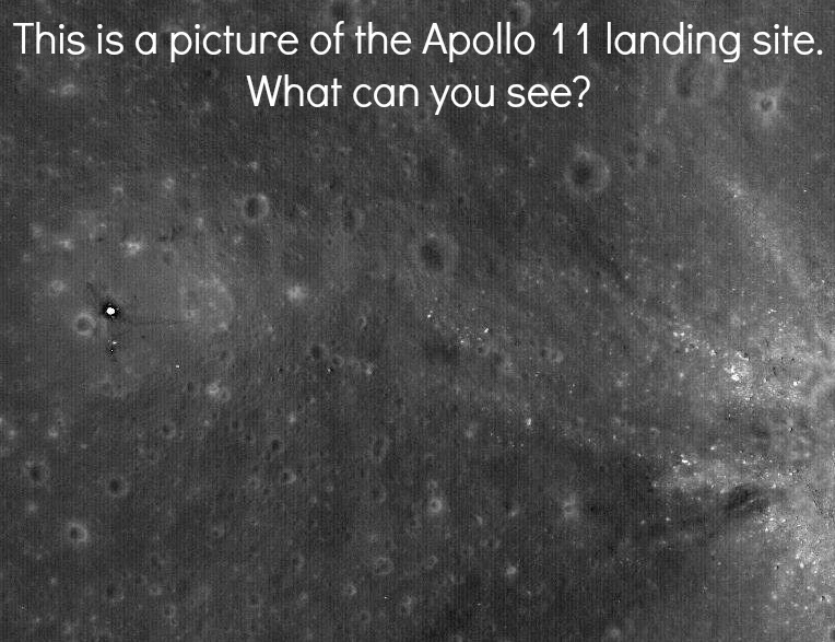 Apollo Landing Sites From Lunar Orbit