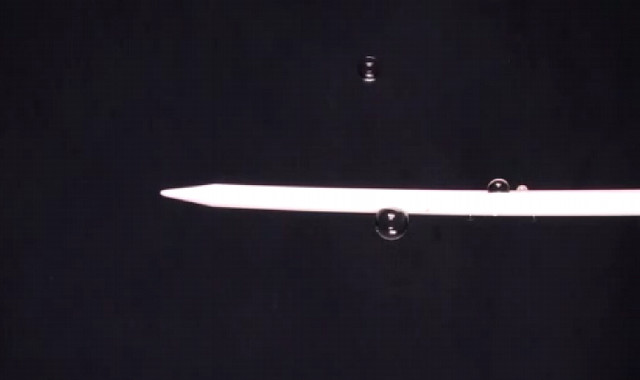 Knitting Needles, A Sheet of Paper and a Water-Filled Syringe Make an Interesting Science Experiment