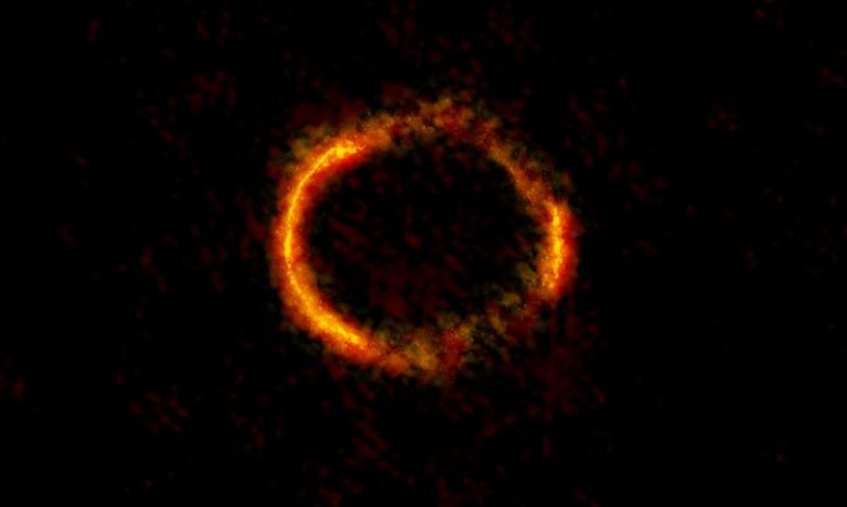 ALMA Spots Fuzzy Einstein Ring Thanks to Lensed Galaxy