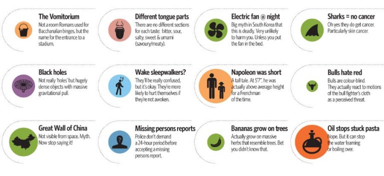 50 Popular Myths (infographic)