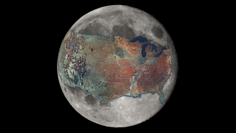 How Big is the Moon? The Moon Compared to the United States