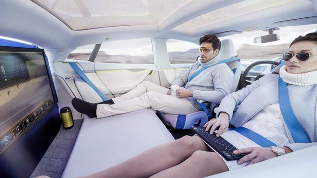 Driverless car concept. Geneva Motor 