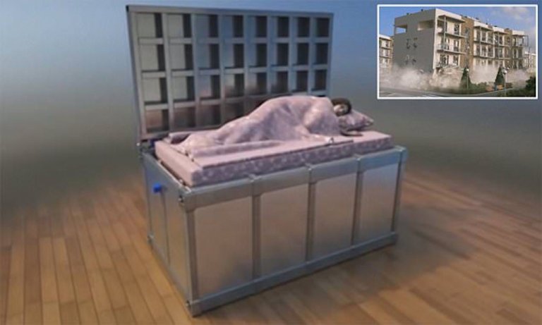 Would You Sleep In This Earthquake-Proof Bed That Swallows You?