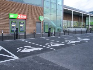 Electric car charging spaces/Glen Wallace