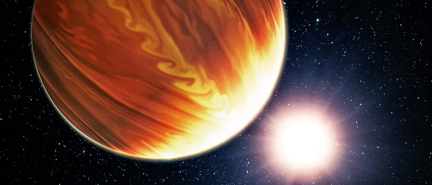 A "hot Jupiter" type planet circling a Sun-like star. Credit: Futurism M.A