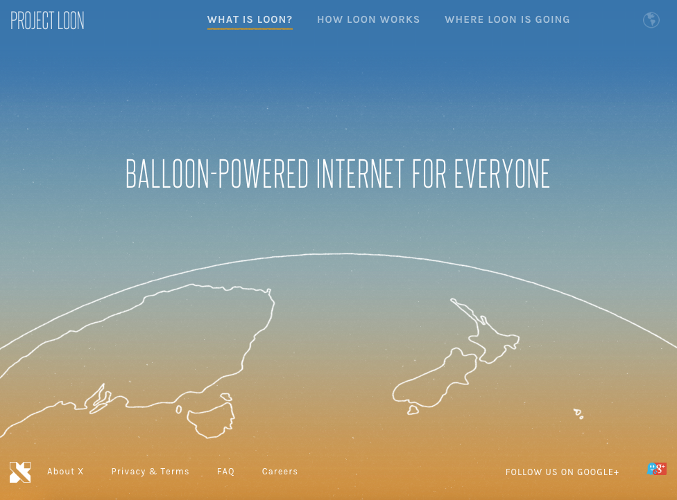 Project Loon Website. Image Credit: http://www.google.com/loon/