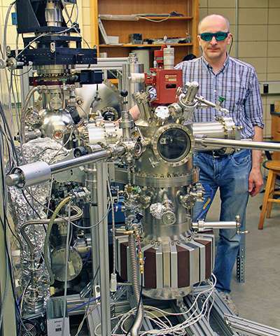 Kaminski and his ARPES equipment. Image Credit: Ames Laboratory