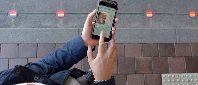 Saving Phone Addicts: Ground Traffic Lights Installed for People Texting