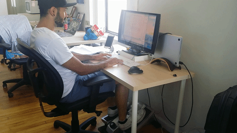 Clearly, we need taller desks...or shorter employees. 