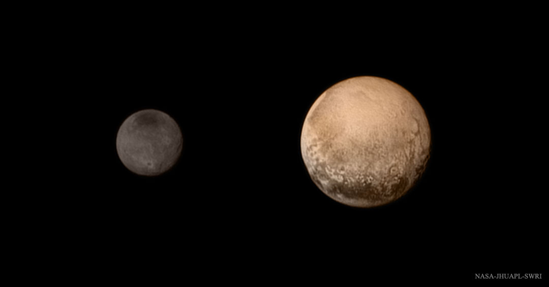 Pluto and Charon. Credit: NASA, John Hopkins University/APL