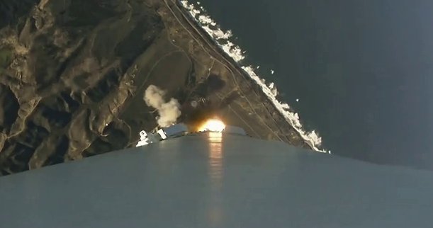A view from a Falcon 9, from last January 14's launch. SpaceX