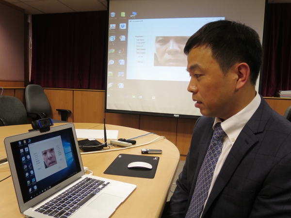 The lip-reading software in action. Image credit: HKBU