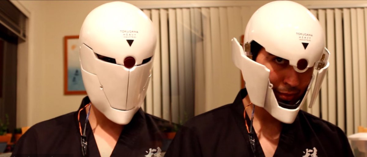cyborg ninja motorcycle helmet Cyberpunk A Mechanical Engineer Spent 7