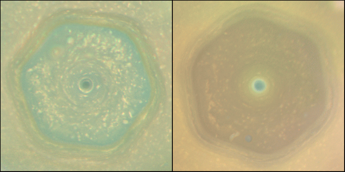 Saturn's hexagon on summer. Image credit: NASA-JPL