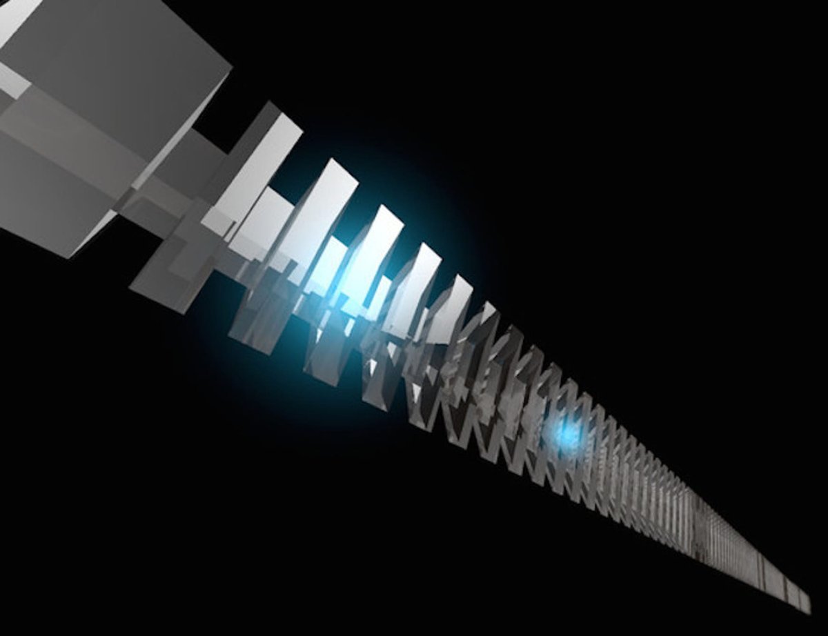 An artist's representation of Caltech's quantum memory chip. Image Credit: Ella Maru Studio