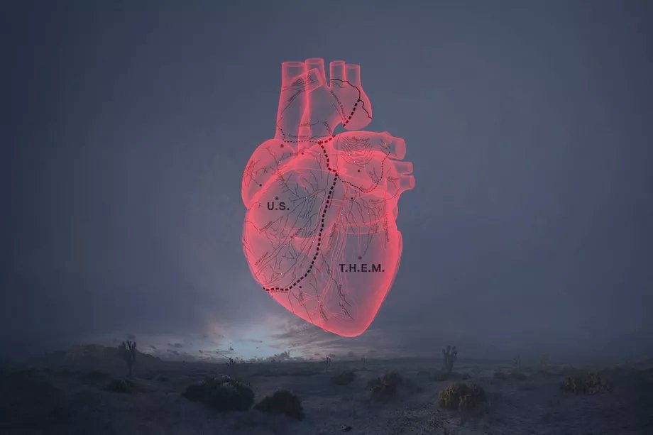 A heart divided between "U.S." and "T.H.E.M." from Alejandro G. Iñárritu's Oscar-winning virtual reality film experience.