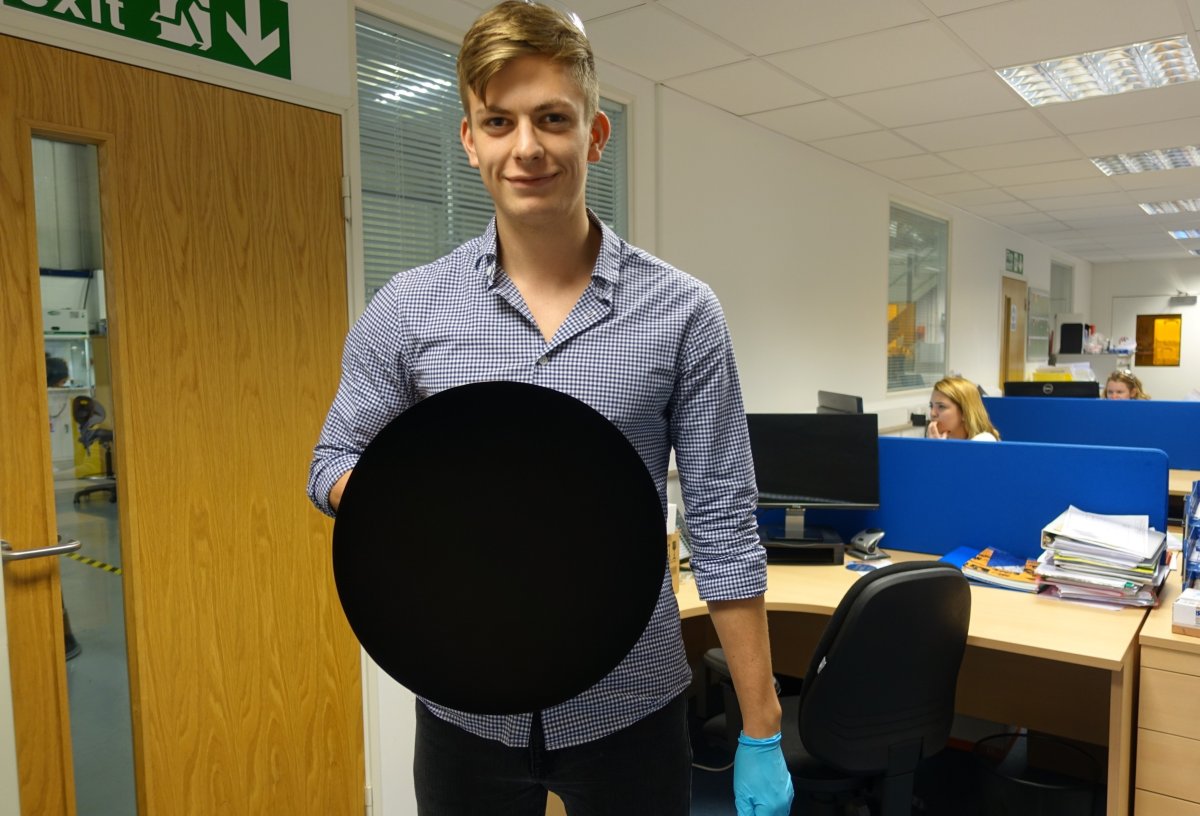 An coated in Vantablack appears 2-dimensional and is difficult to perceive. Image Credit: Surrey NanoSystems