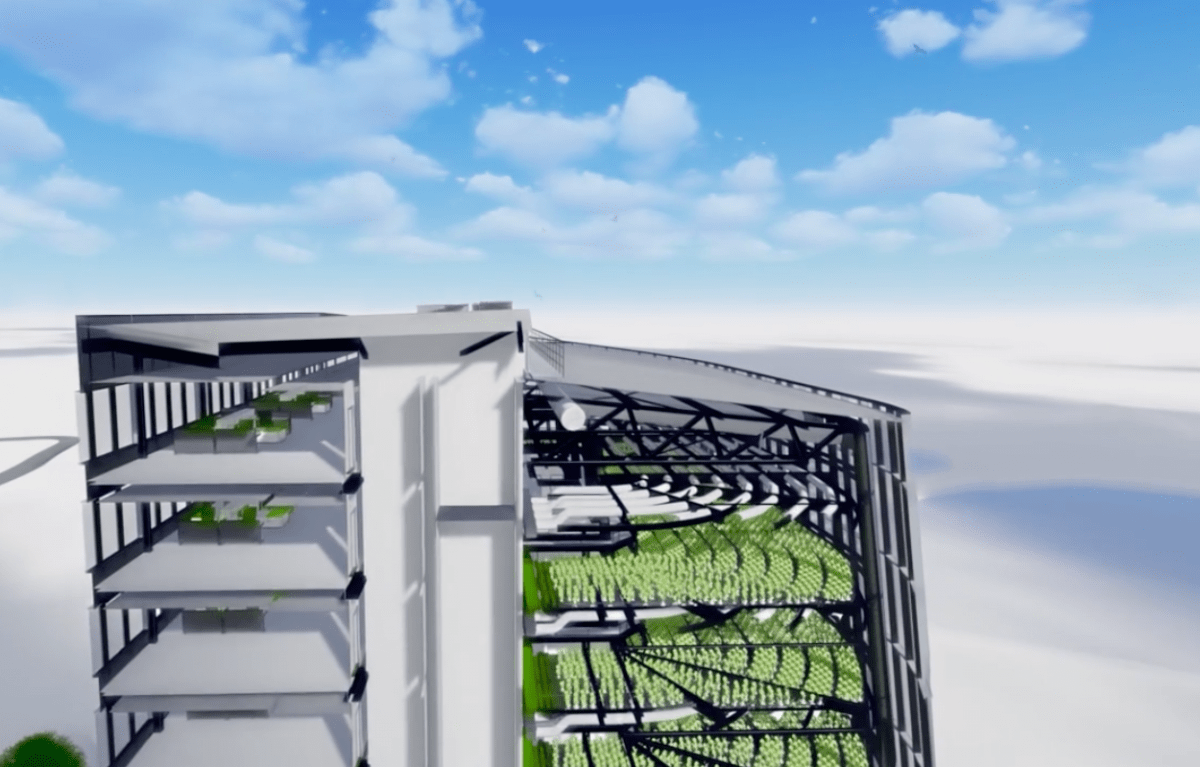 16-stories tall, this building will have offices integrated with farms. Image Credit: Plantagon