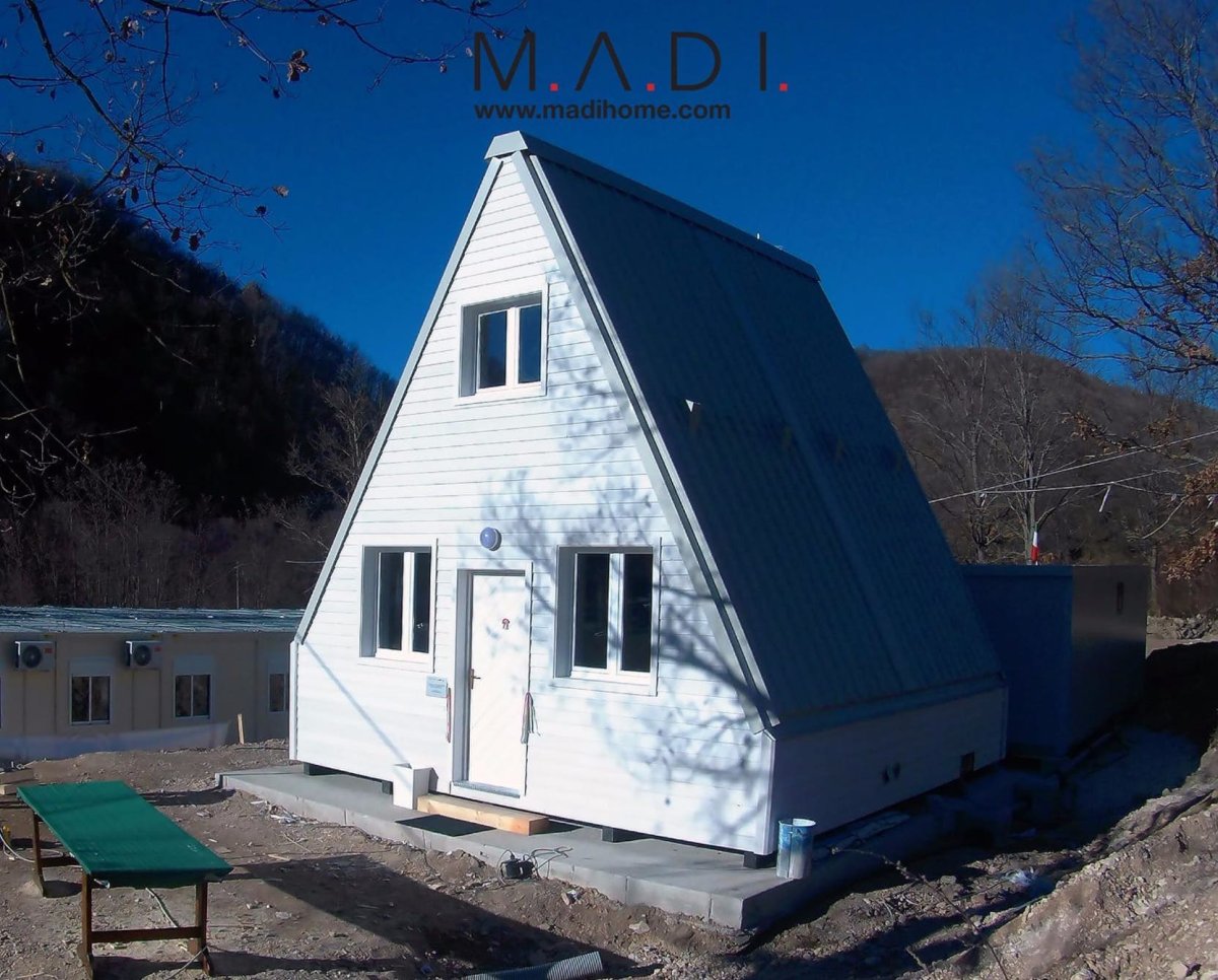 A M.A.Di home, a foldable earthquake-proof house that's easily and quickly built. Image Credit: M.A.Di