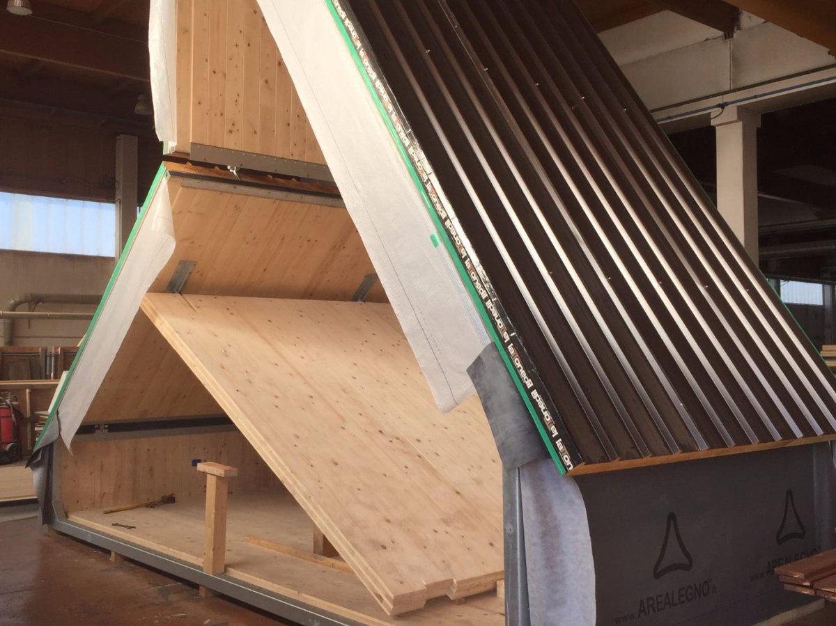 Galvanized steel frames help the M.A.Di home fold down. Image Credit: M.A.Di