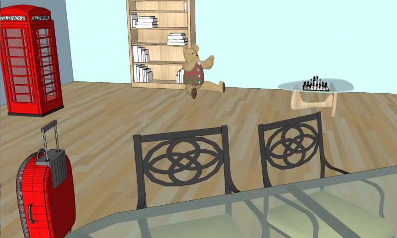 Participants try to recall objects from houses in a VR experience. Image Credit: 