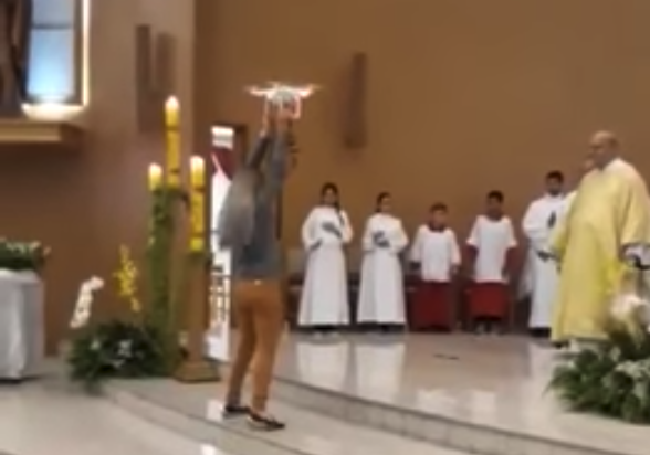 drone deliver the eucharist