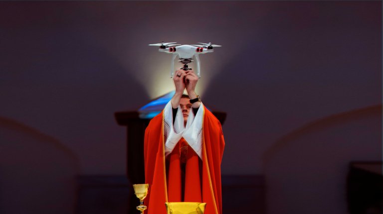 Video: Jesus Saves, but Drone Delivers This Catholic Church from Boredom