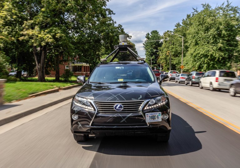 Watch This Autonomous Car Carefully, Safely Weave Through A Crowd of Pedestrians