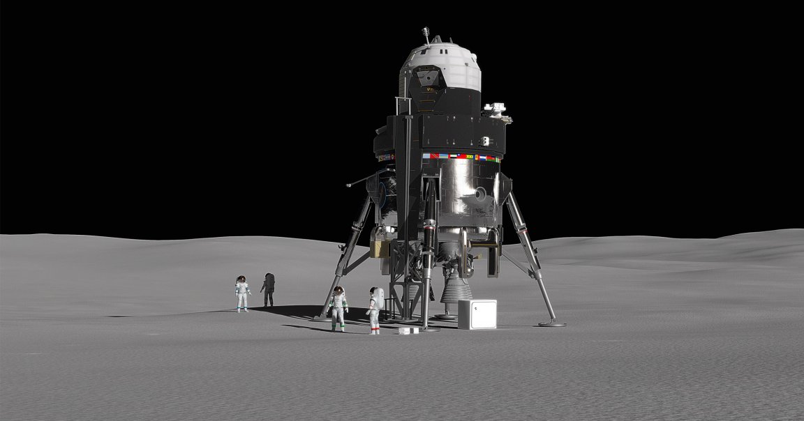 Lockheed Martin is proposing to send a four-crew lunar lander from the Lunar Gateway to the surface of the moon. And it weighs a ton.