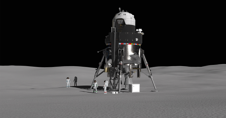 Lockheed Martin is proposing to send a four-crew lunar lander from the Lunar Gateway to the surface of the moon. And it weighs a ton.