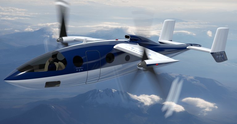 Transcend Air says its prototype aircraft could whisk a half-dozen passengers at a time between Boston and New York in less than 40 minutes.
