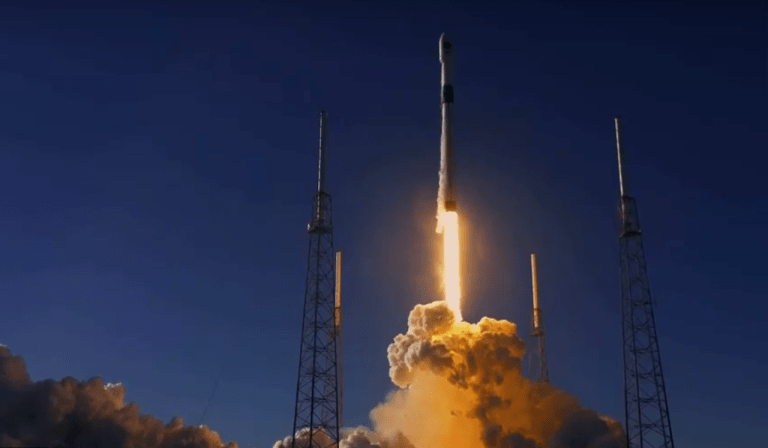 SpaceX launch - SpaceX Falcon 9 rocket lifts off carrying a GPS 3 satellite