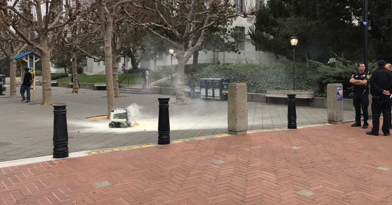 A Delivery Robot Burst Into Flames in California