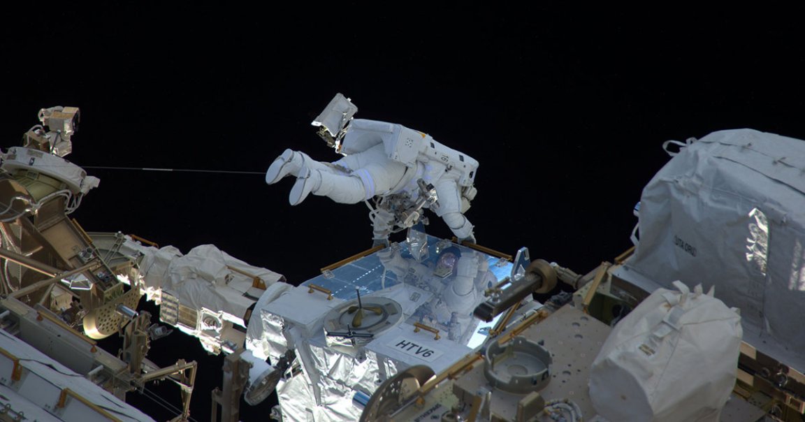 During a spacewalk, two Russian astronauts will examine a hole in the side of the ISS's Soyuz capsule in an attempt to figure out if was a work of sabotage.