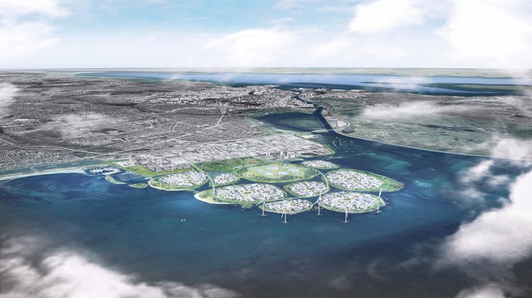 Authorities in Denmark plan to build nine artificial islands off the coast of Copenhagen — a futuristic hub for sustainable business and commerce.