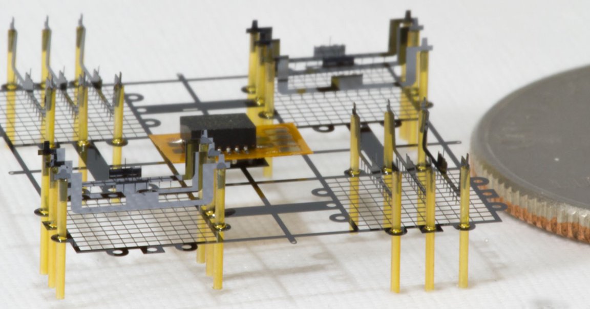 The latest version of the ionocraft — a tiny robot that uses ion propulsion to fly — is slightly larger than its predecessor.
