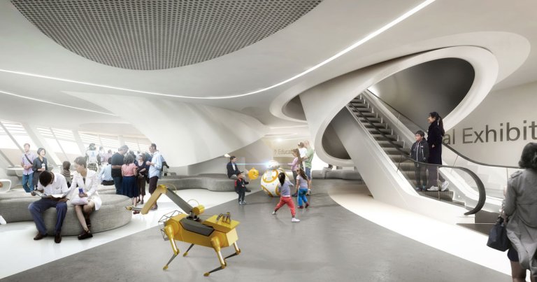 The firm that won an international competition to design a robotics museum in Seoul plans to have robots "in charge" of the construction.