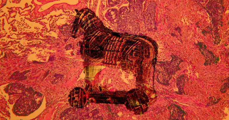 A new cancer drug uses an antibody to get inside tumor cells so it can attack from within, similarly to the Greek army in the Trojan Horse story.