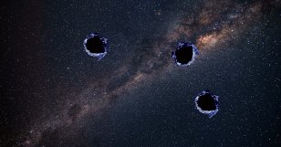 A "Dense Bullet of Something" Blasted Holes in the Milky Way