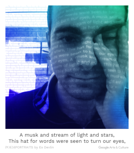 "A musk and stream of light and stars, / This hat for words were seen to turn our eyes."