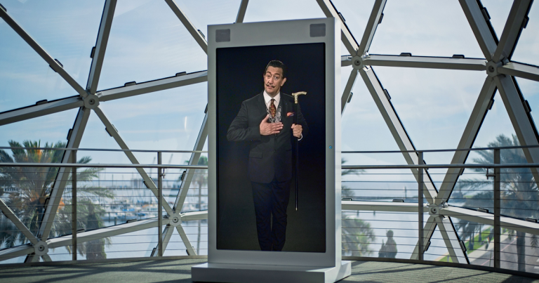 "Dalí Lives" uses deepfake AI technology to create an interactive art exhibit where Salvador Dalí interacts with museum guests.