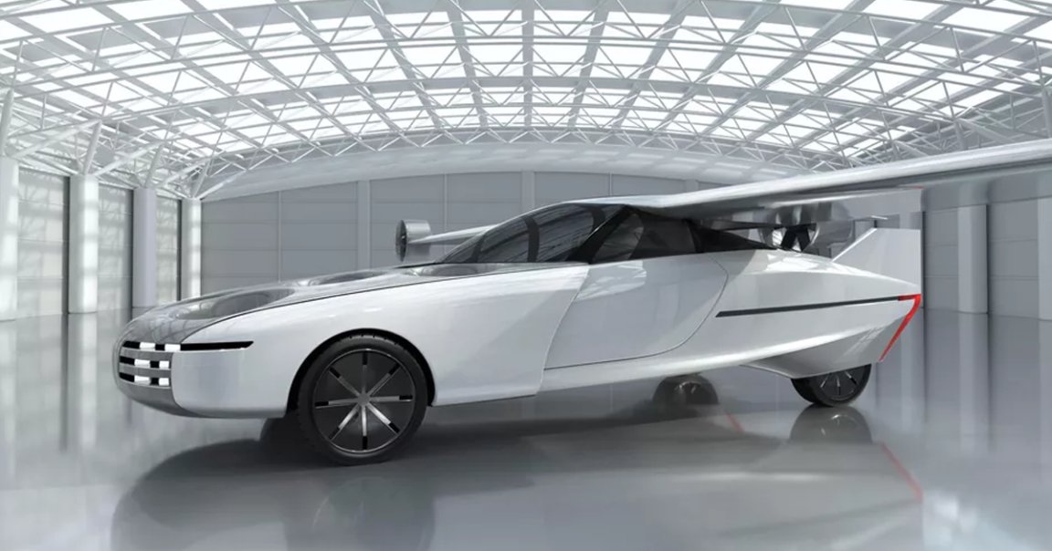 Startup New Future Transportation has unveiled the design for its Aska, a futuristic-looking flying car with a 40-foot wingspan.