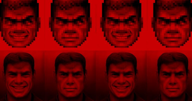 A series of AI algorithms and neural nets turned Doom Guy's classic pixelated mug into an HD, nearly-photorealistic portrait.