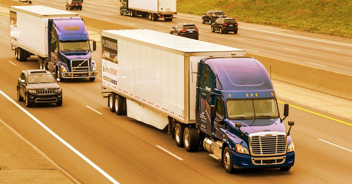 Pelaton's Automated Following system lets a human-driven "lead" truck serves as the guide for an autonomous "follow" truck.