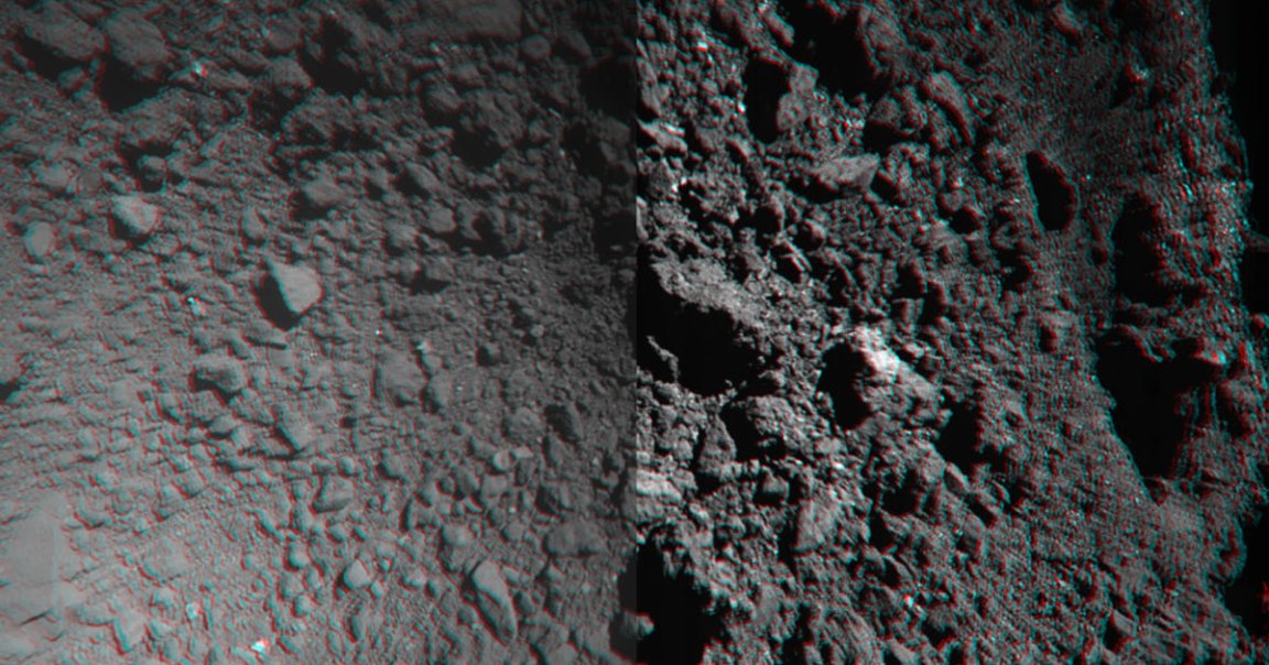 Watch footage of Japanese spacecraft Hayabusa2 return to the site of where it bombed asteroid Ruyugu in order to scoop up rock samples.