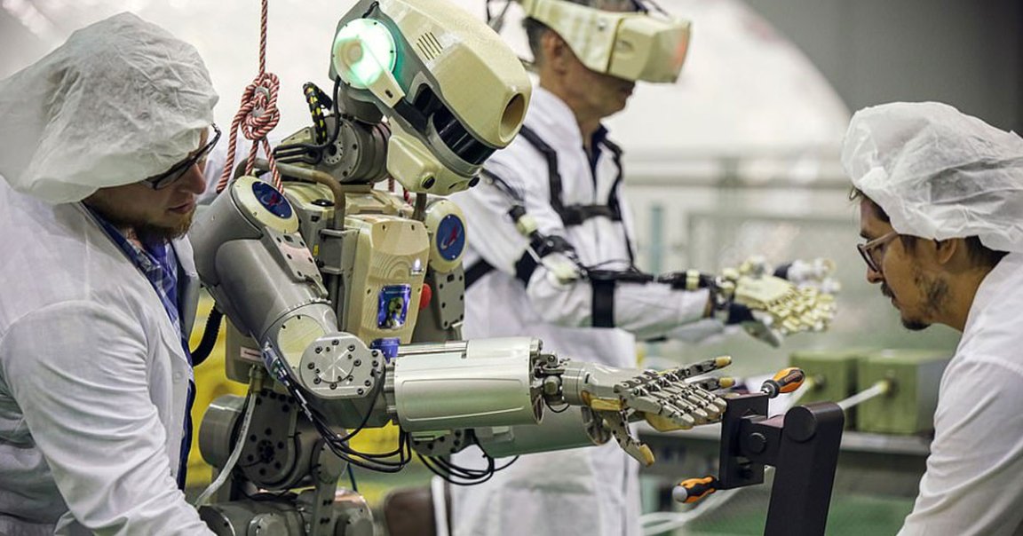 Russia is sending a semi-autonomous, gun-savvy robot to the International Space Station next Thursday. They hope the Russian bot will help build Moon bases.