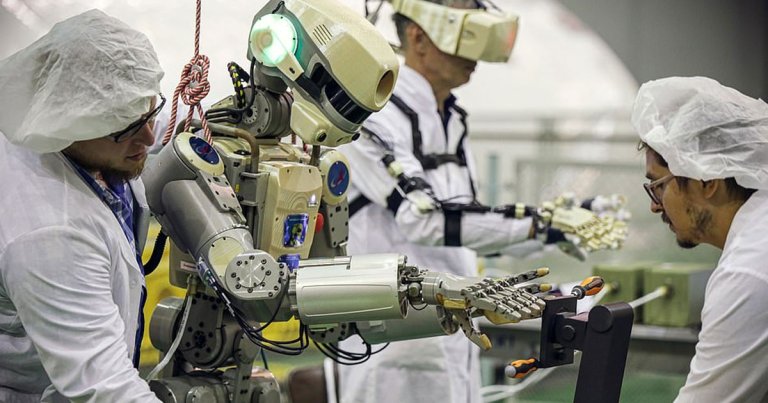 Russia is sending a semi-autonomous, gun-savvy robot to the International Space Station next Thursday. They hope the Russian bot will help build Moon bases.