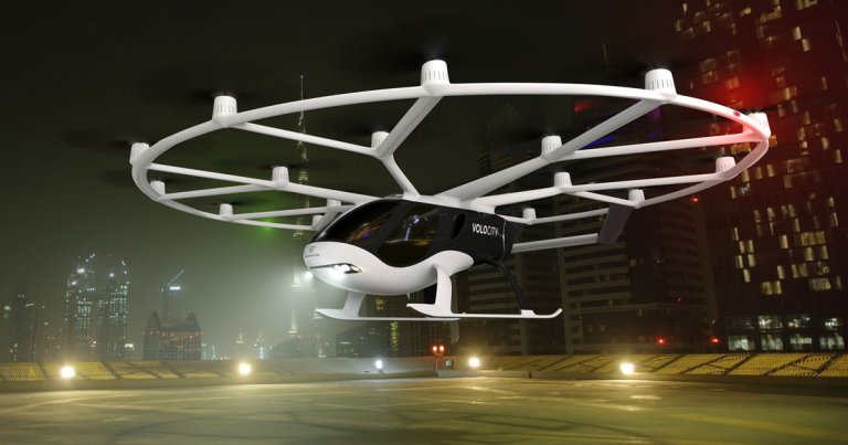German startup Volocopter hopes its wild-looking VoloCity VTOL will service the world's first on-demand air taxi service.